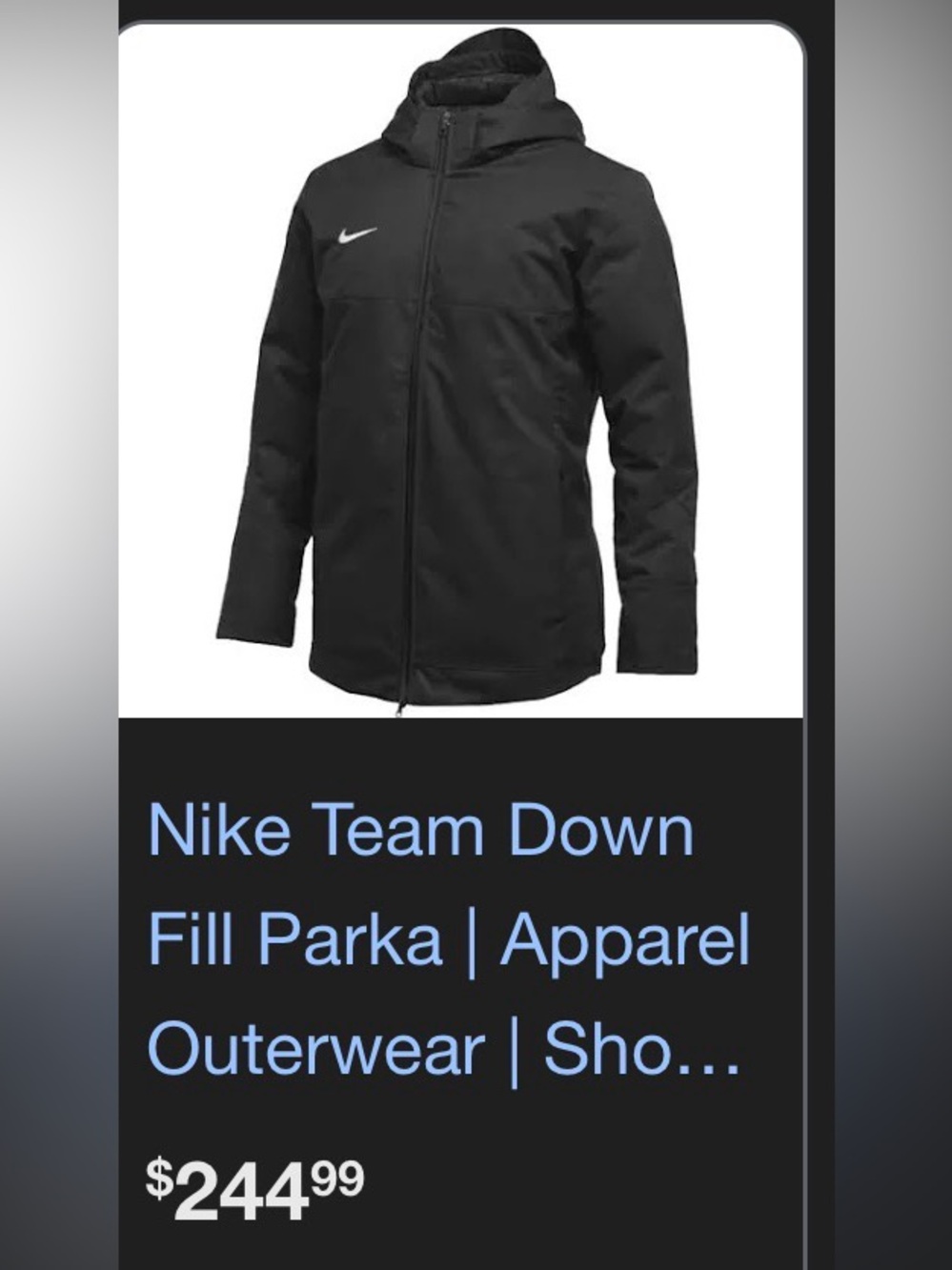 Nike Black Insulated Puffer Jacket with Nike Swoosh